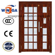 Project Building Good Quality Entrance Electric Steel Glass Door (W-GD-09)